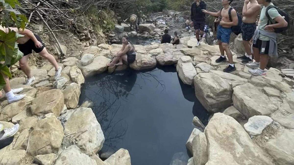 The warm pools on Hot Springs Creek in the hills above Montecito attract many visitors and also have spurred a contentious debate over their existence.