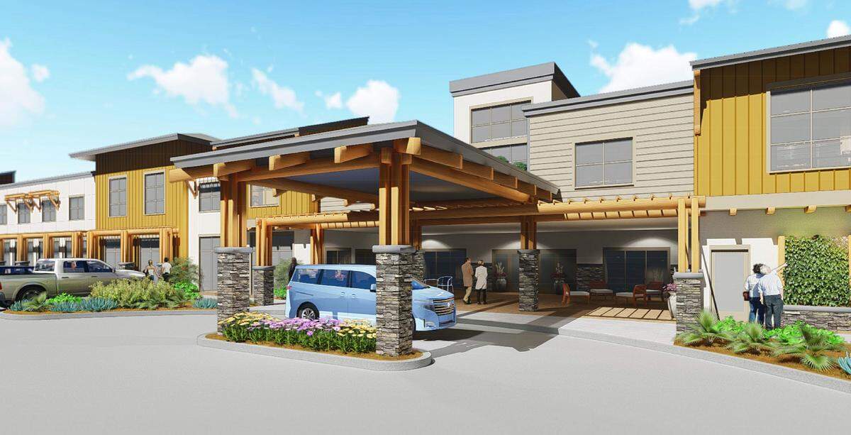 This rendering  shows a proposed assisted-living center near Tank Farm Road in San Luis Obispo.