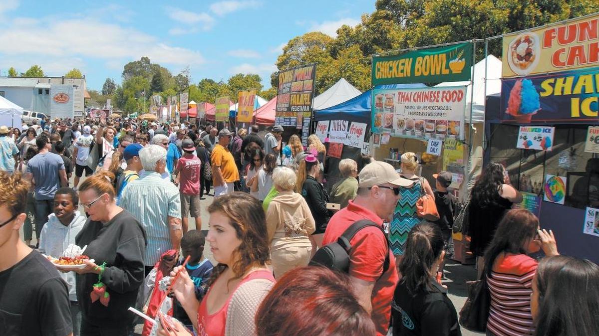 Crowds pack the 2015 Arroyo Grande Strawberry Festival.