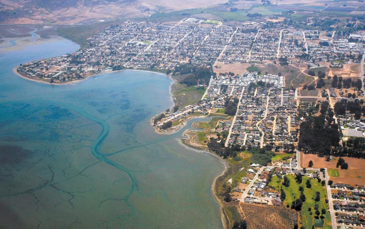 An aerial view of Los Osos and Baywood Park from 2007 shows the portion of the Morro Bay Estuary whose land is up for sale for $7 million.