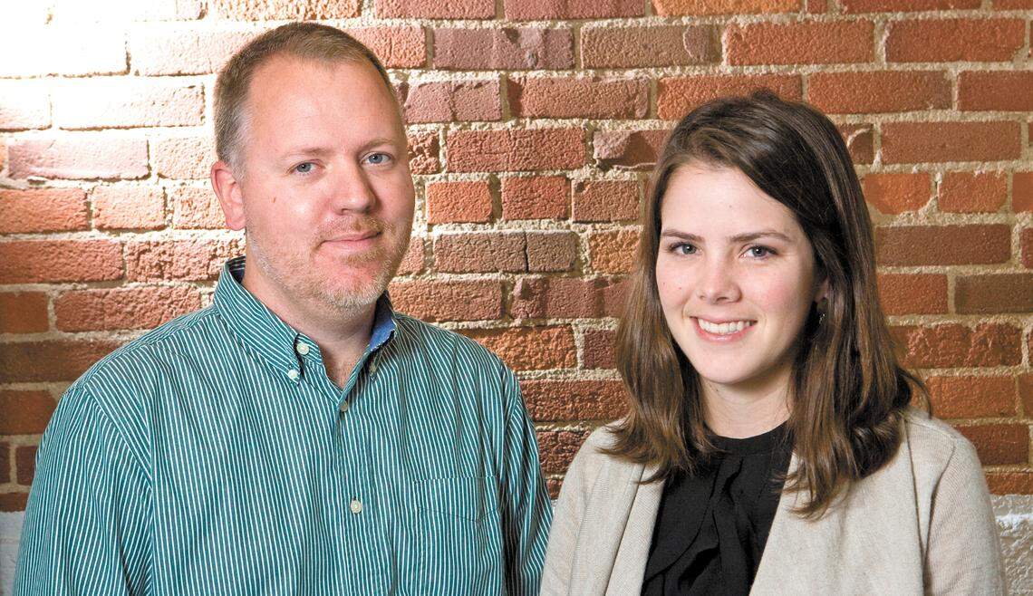 Nathan Bair and Jessie Becker were part of the founders of InPress Technologies, a start-up company that began at SLO HotHouse and Cal Poly’s Center for Innovation and Entrepreneurship, which became Alydia Health. This photo was taken in 2014.