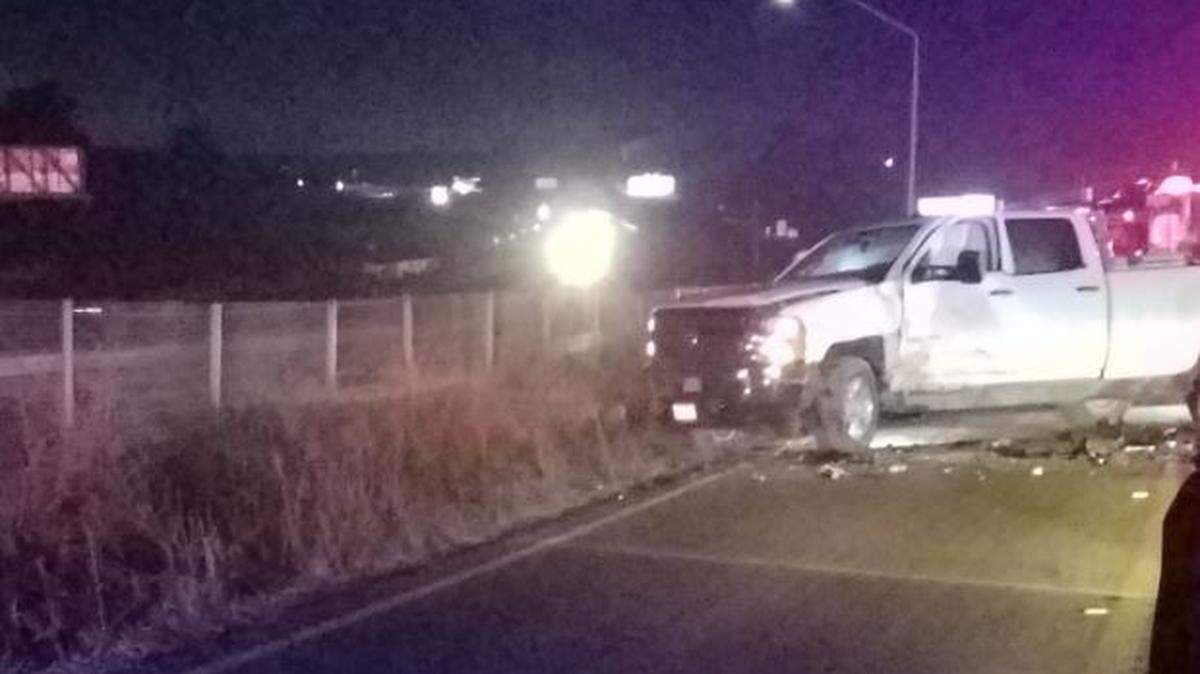 One person was killed and another gravely injured in a crash between a truck and a motorcycle on Thompson Avenue at Wineman Road in Nipomo on Saturday night.