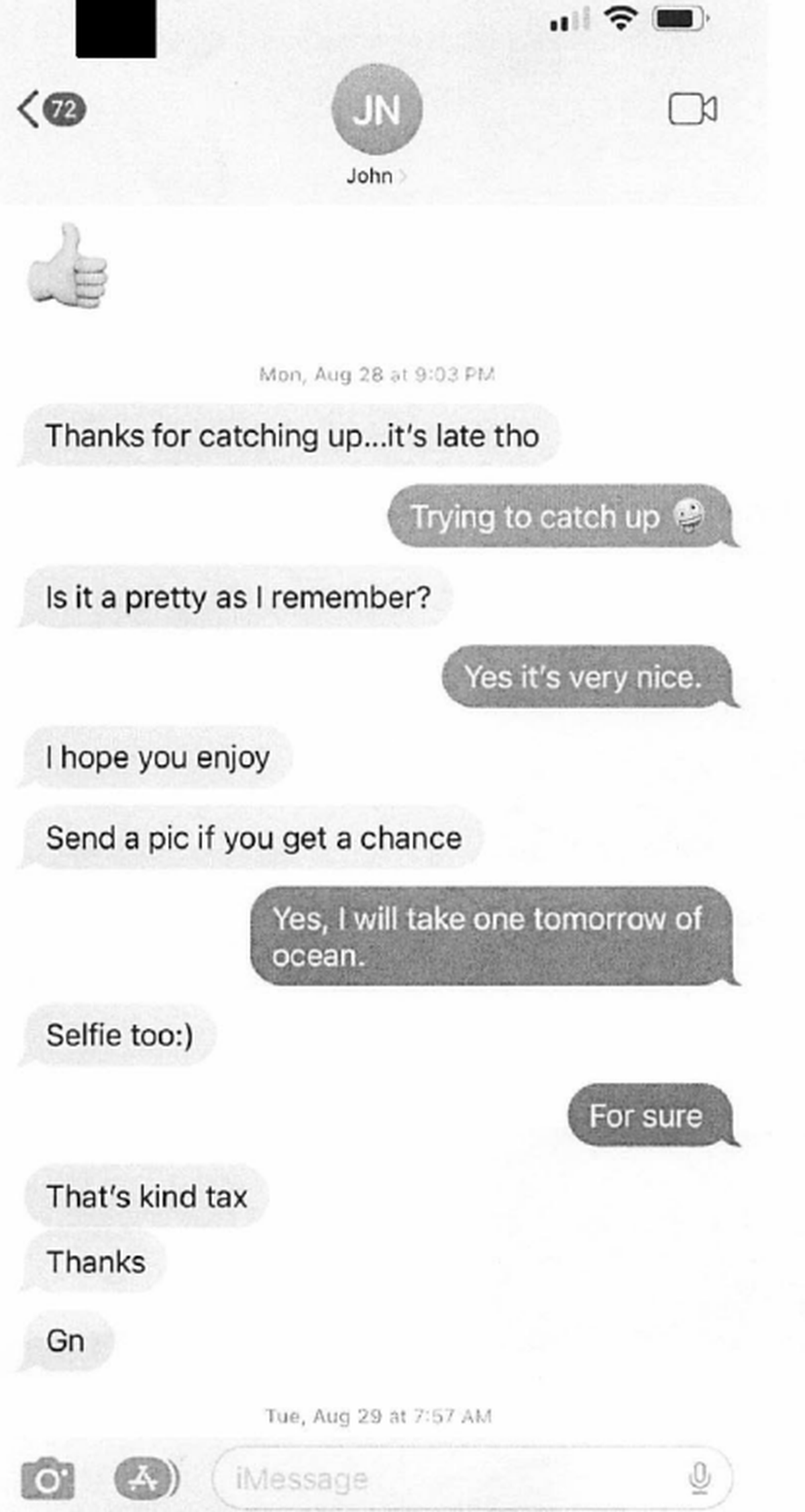Interim County Administrative Officer John Nilon requested a selfie from an employee on Aug, 28, 2023 at about 9 p.m.