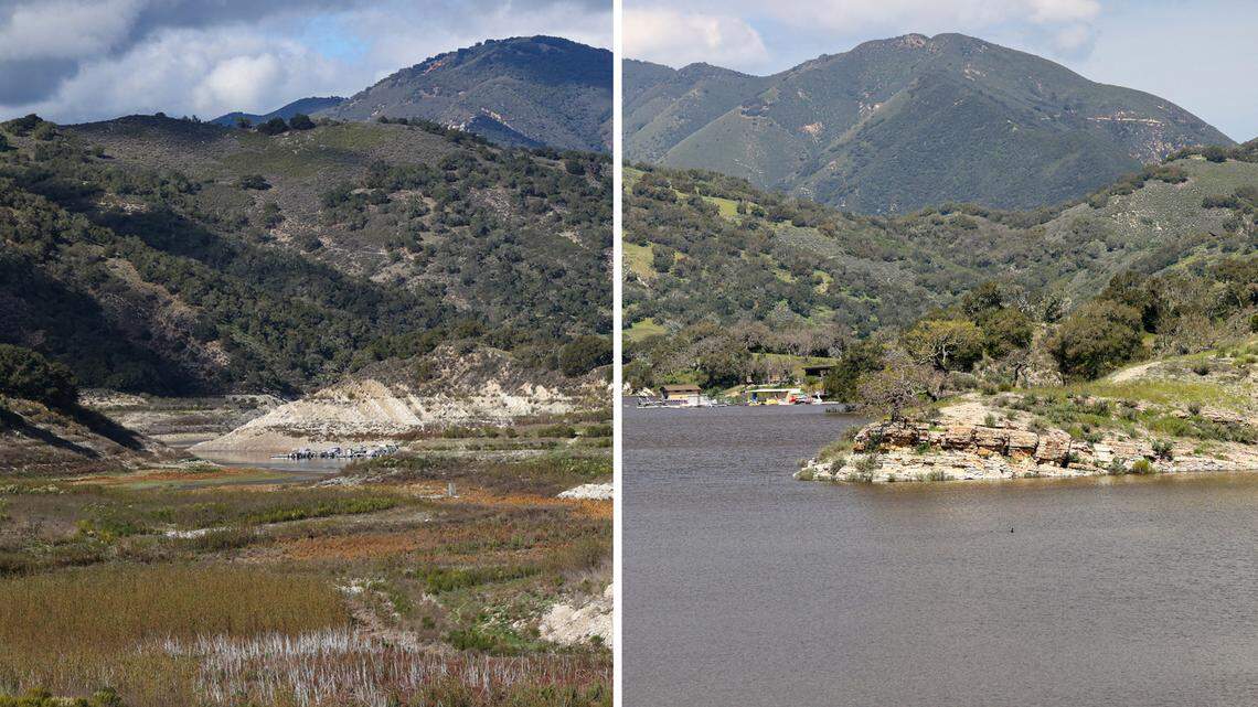 Before and after: Dramatic photos show how Lopez Lake filled in just 3 months’ time