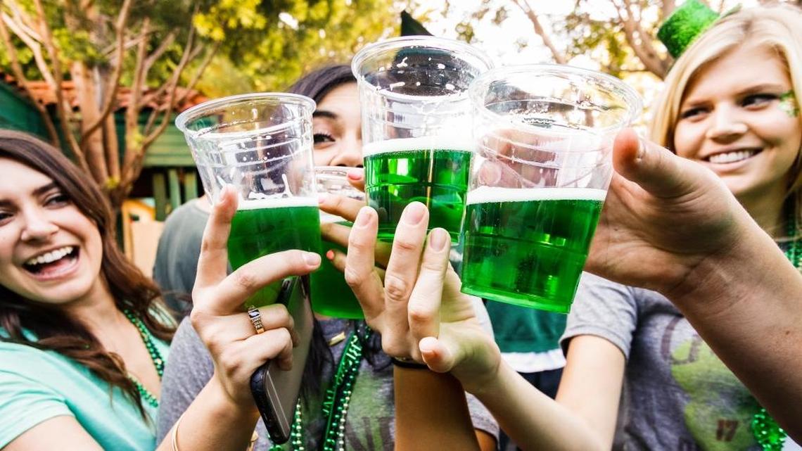 Green beer at McCarthy’s Irish Pub for St. Patrick’s Day celebrations in downtown San Luis Obispo in 2016.