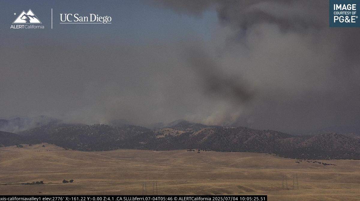 The Madre Fire in southeastern San Luis Obispo County burned more than 52,500 acres as of Friday, July 4, 2025.