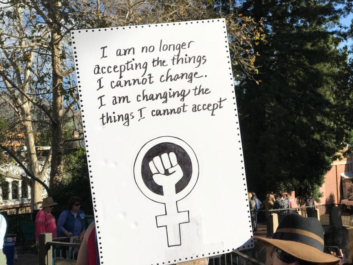 Signs from Saturday’s “Hear Our Vote: Voices of Resistance Rally.”