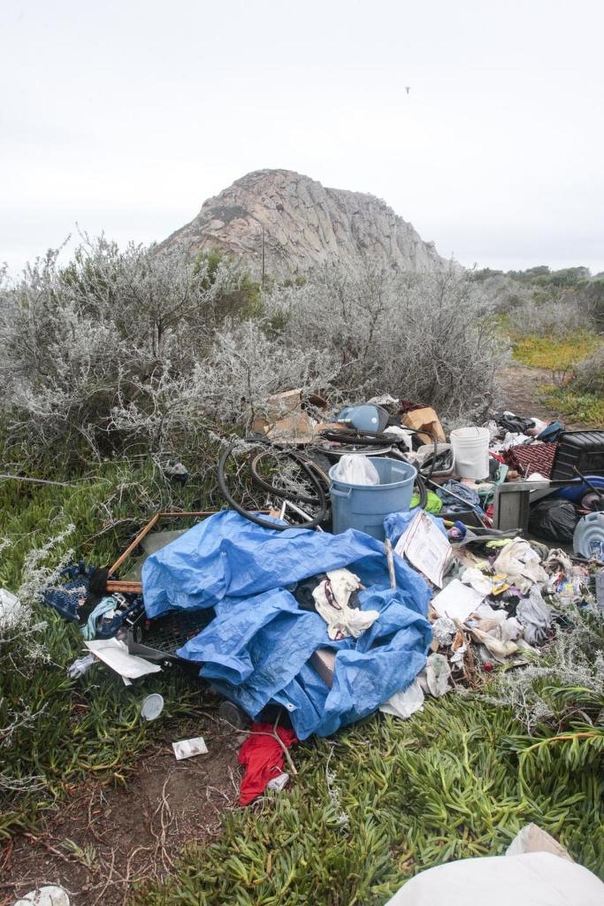 The city of Morro Bay clears homeless camps along Morro Creek and the power plant in advance of projected El Niño storms in 2015.