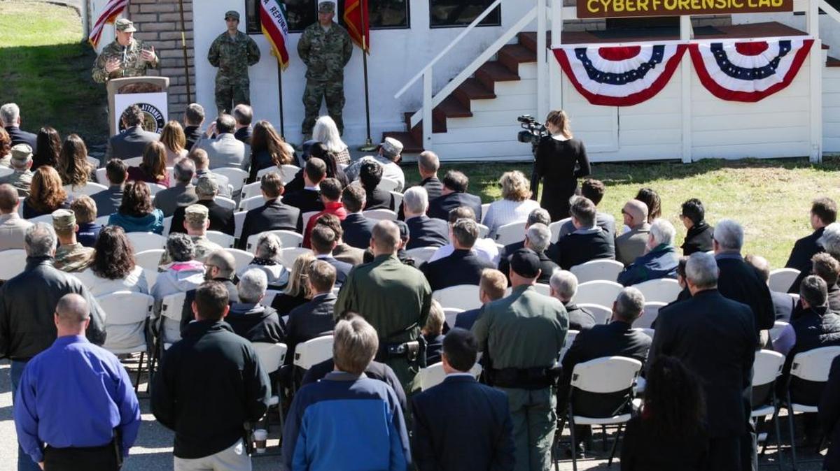 The Central Coast Cyber Forensic Lab at Camp San Luis Obispo was dedicated at a ceremony on Feb. 28, 2017. The lab is part of the new California Cyber Training Complex (CCTC), which is a collaborative partnership involving Cal Poly, the San Luis Obispo County District Attorney’s Office, the California National Guard, and other statewide partners. The cyber education center will host a competition for high school students in June.