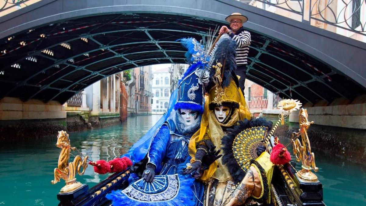 “Ladies on Gondola” by Cheryl Strahl is featured in the photography exhibition “Carnevale Di Venezia,” running through Sunday at the San Luis Obispo Museum of Art.