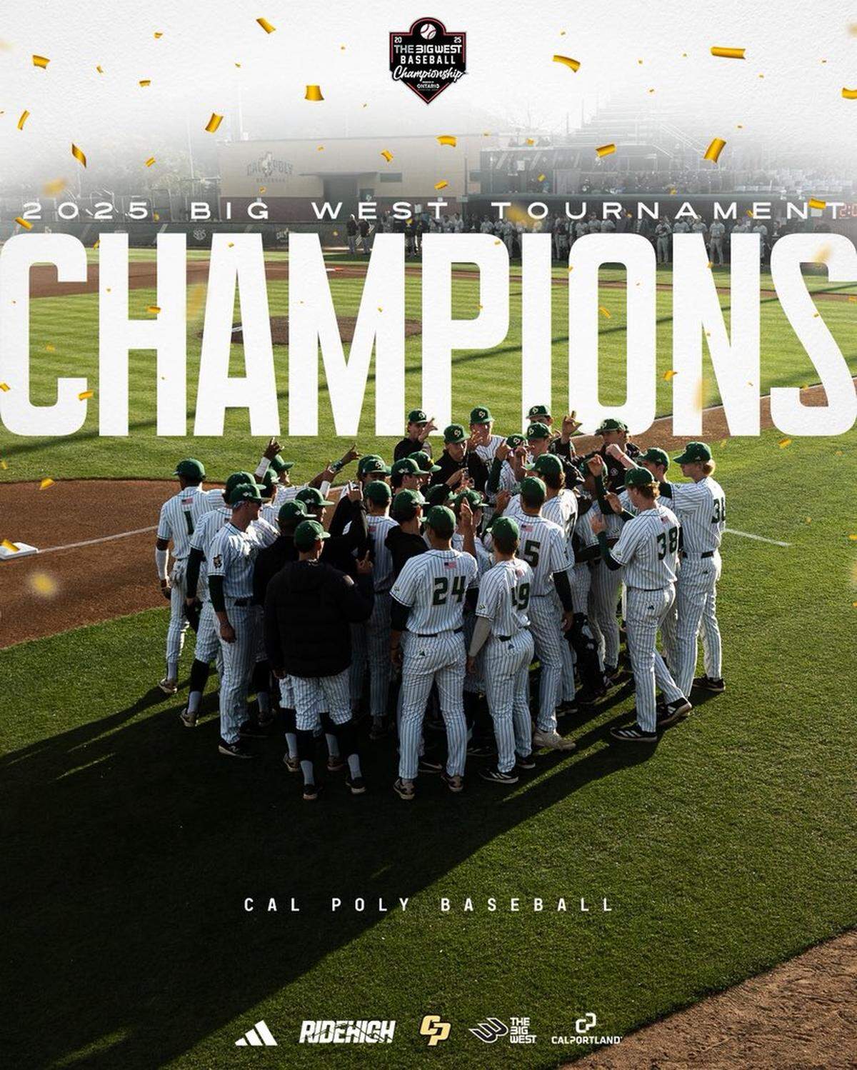 Cal Poly won the Big West Championships in baseball in 2025 and advanced to the NCAA Regionals for the first time since 2014.