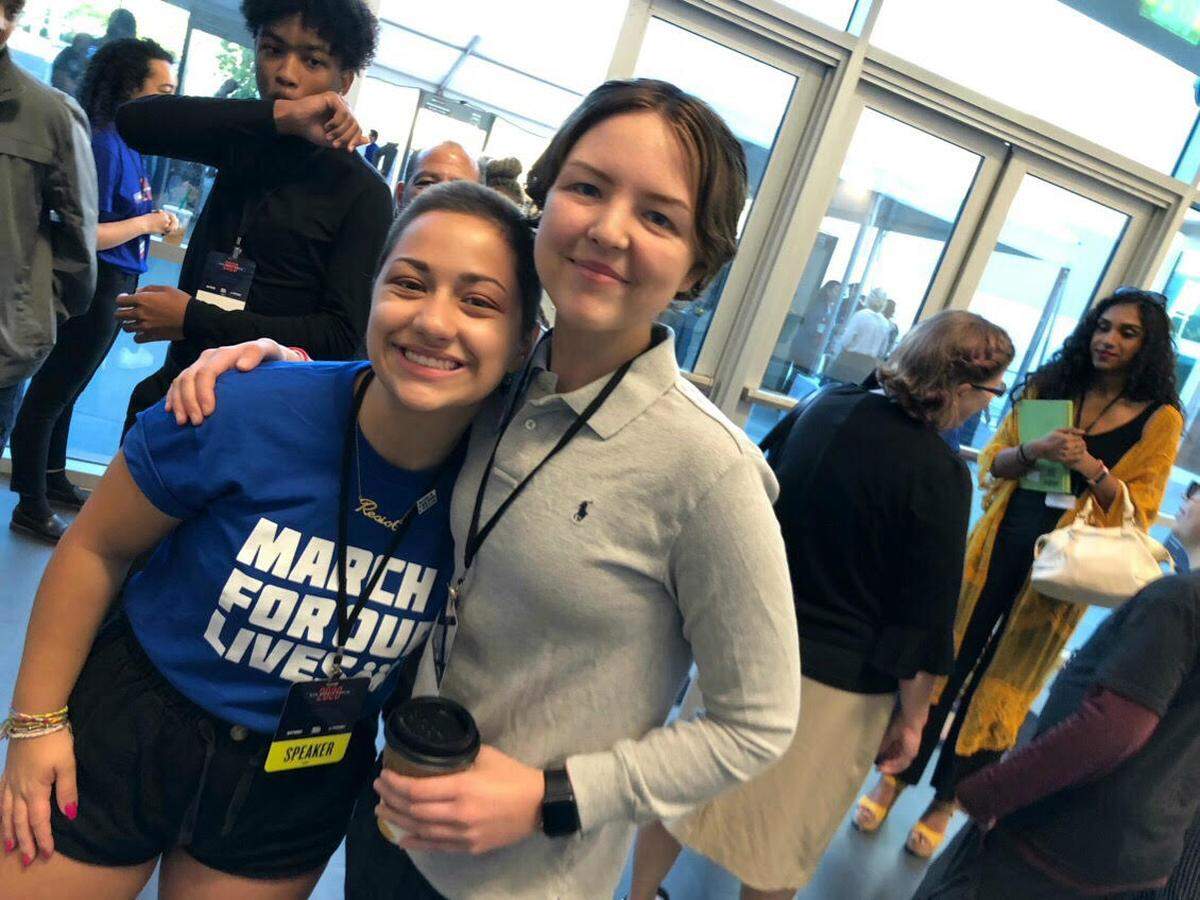 Alexa Ford meets with Parkland activist Emma Gonzalez at the Presidential Forum on gun violence.