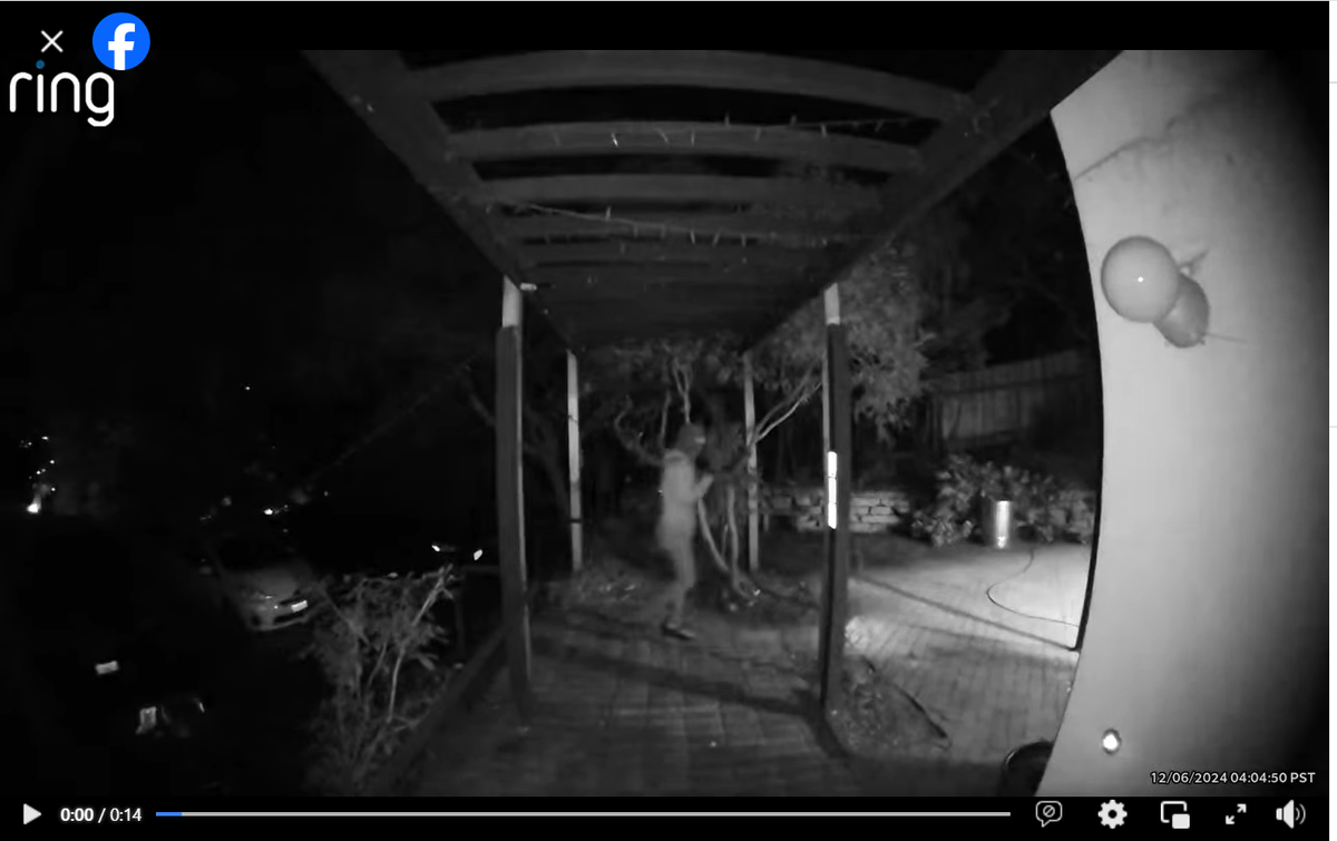 A man wearing a ski mask paced the perimeter of a home near Cal Poly during the early morning hours of Dec. 6, 2024.