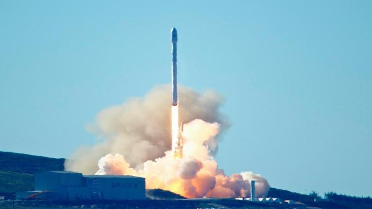 Space-X’s Falcon 9 rocket with 10 Iridium satellites launches at Vandenberg Air Force Base on Jan. 14, 2017.
