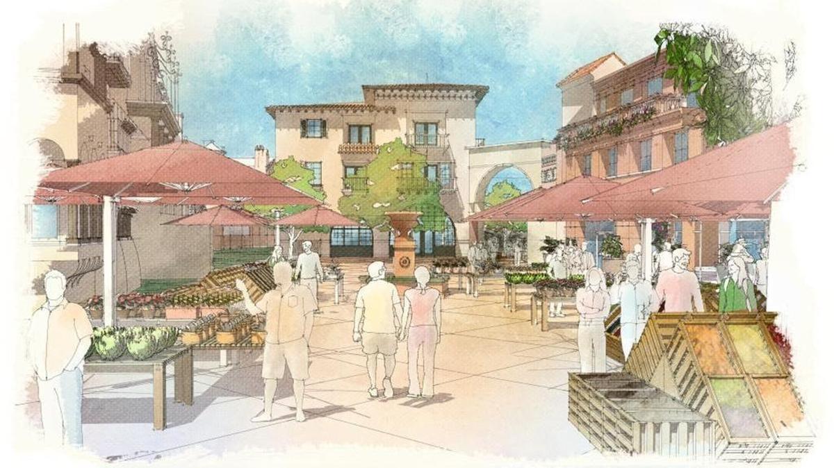 A rendering of the proposed Villaggio retirement community in San Luis Obispo.