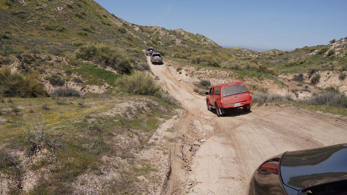 Steep, uneven side roads west of Soda Lake Road in the Carrizo Plain National Monument.