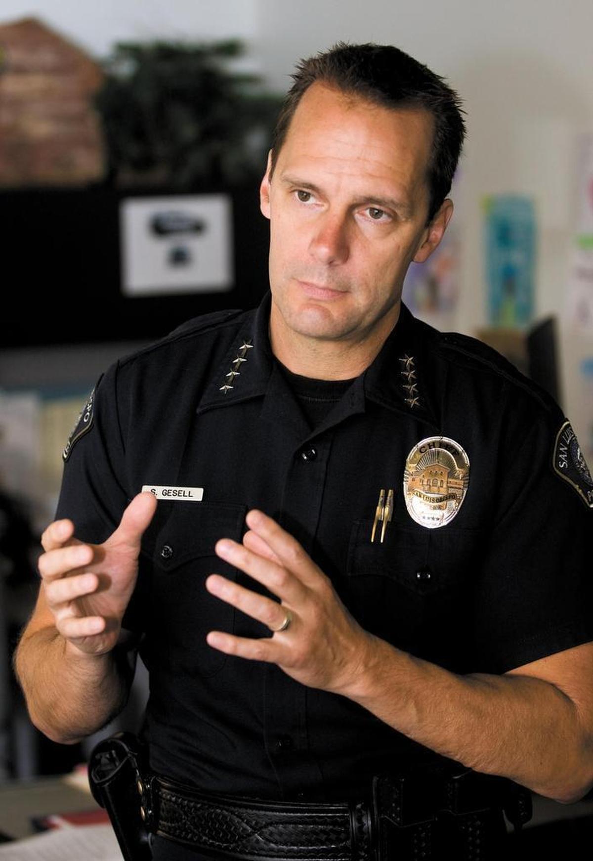 San Luis Obispo Police Chief Stephen Gesell, here in a 2014 photo, was terminated in May and left with a $120,000 settlement.