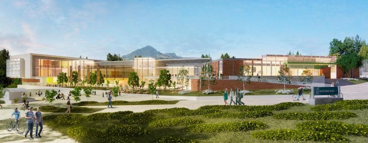 The proposed University Union expansion would add 160,000 square feet to the UU’s current 110,000 square feet. The dining complex building would be demolished.
