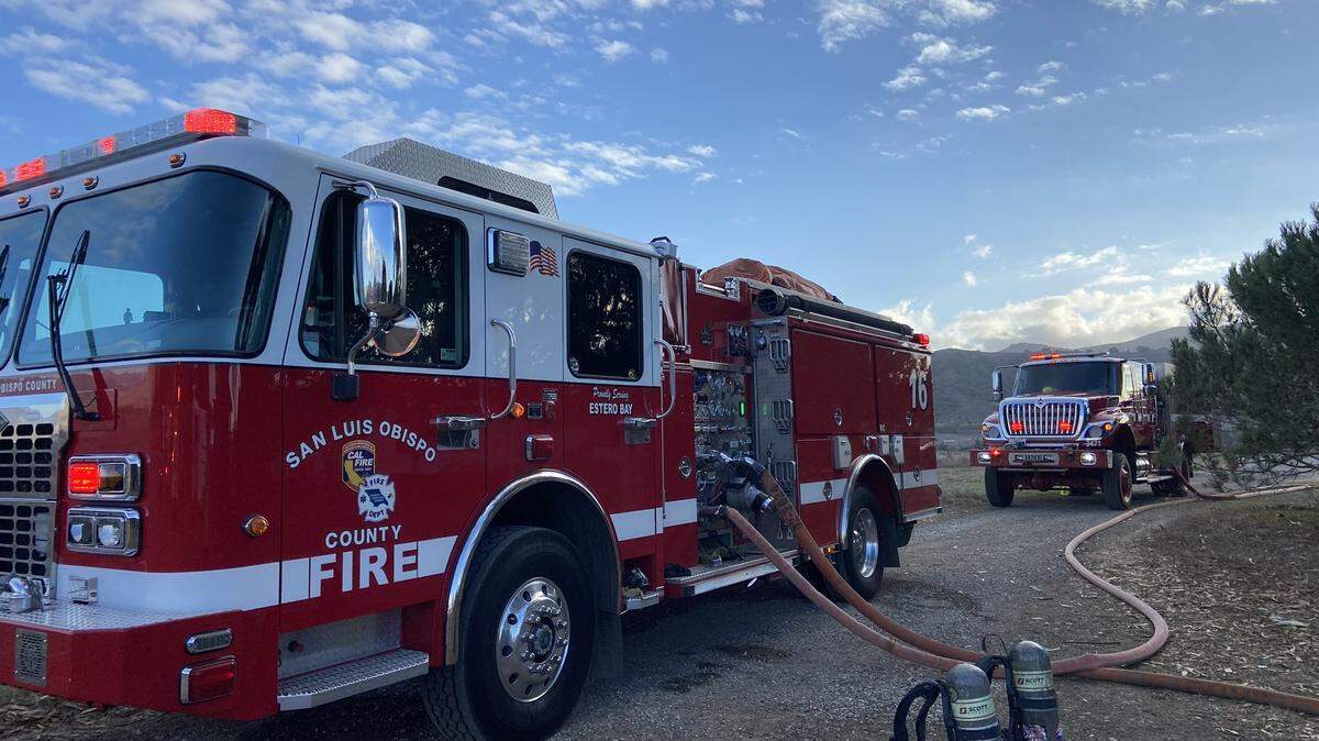 A fire damaged a home on Los Osos Valley Road on Thursday, Nov. 30, 2023. 