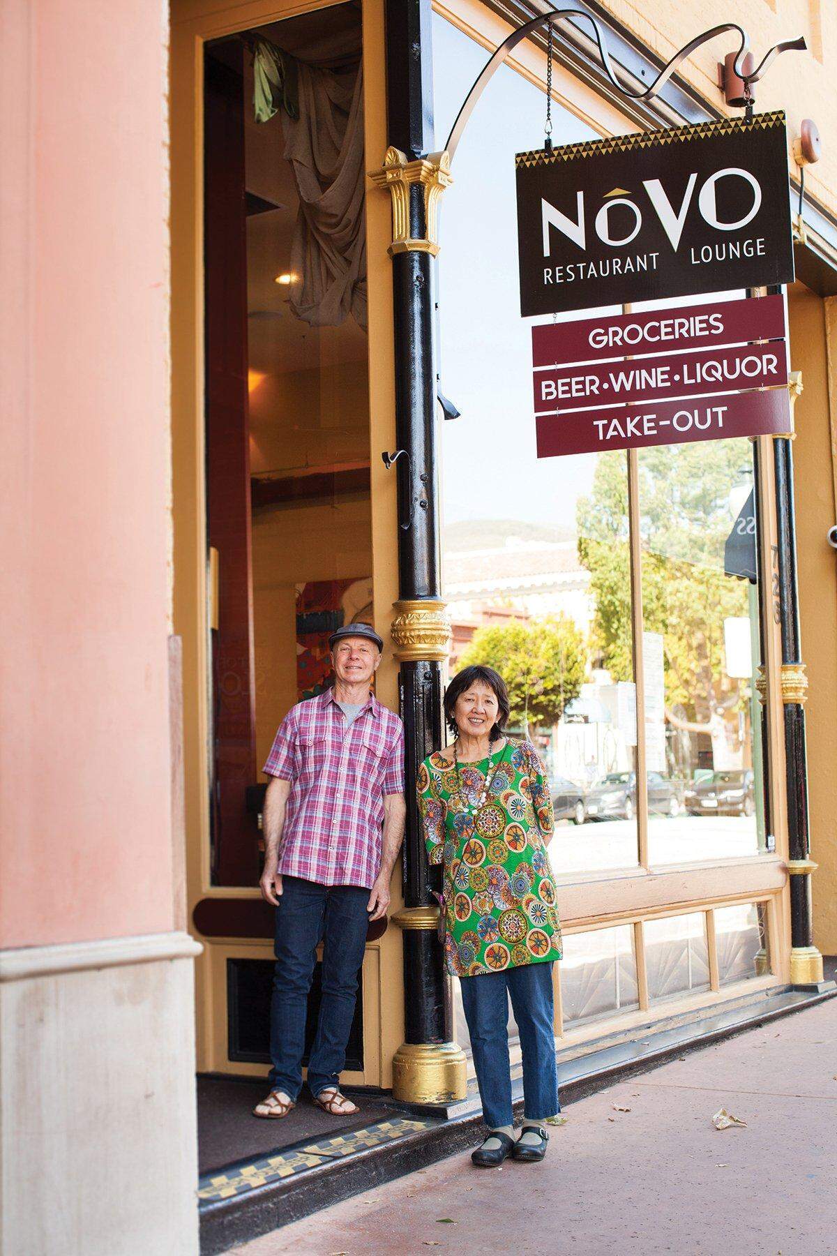Robin and Shanny Covey share a moment in the early 2000s in front of Novo Restaurant and Lounge, a San Luis Obispo restaurant he owns. Shanny Covey, (who was his ex wife by the time this picture was taken), owns Robin’s in Cambria. The still-devoted partners co-own Luna Red, Blue Mango restaurant management and a commissary in San Luis Obispo. Their shared family and culinary adventure began in Cambria in 1979.