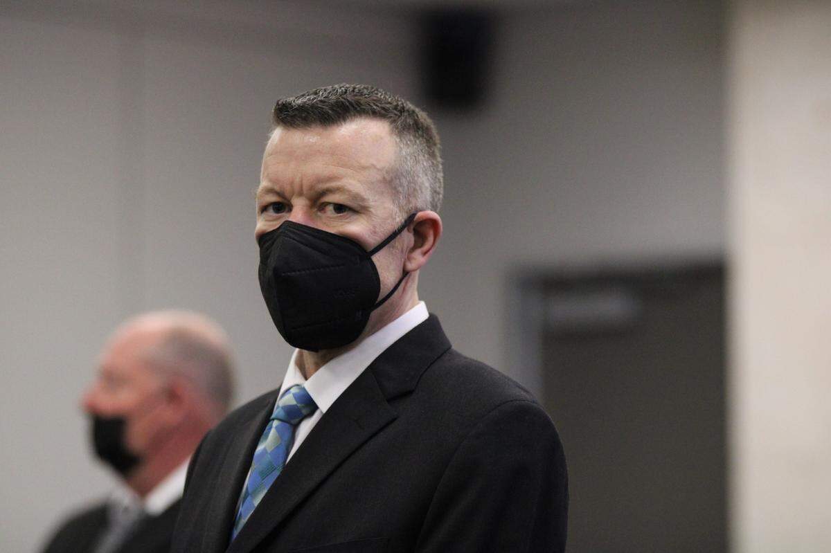 Paul Flores is accused of murdering missing Cal Poly student Kristin Smart after a house party Memorial Day weekend 1996. Flores pictured during proceedings on Aug. 15, 2022.