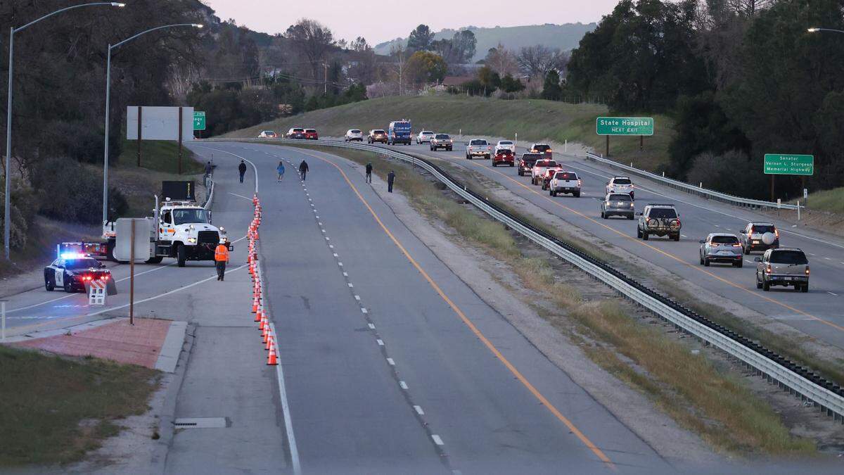Southbound Highway 101 was briefly closed while officers investigated an apparent freeway shooting on Thursday, March 10, 2022.
