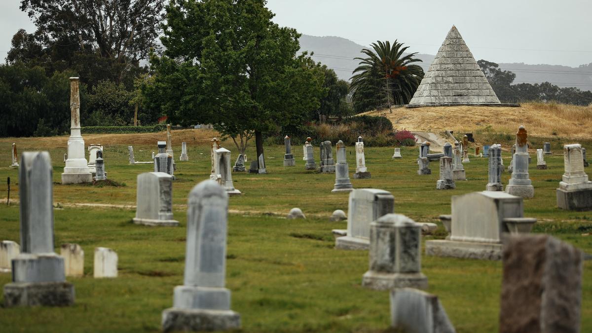 The Dorn Pyramid sits atop a hill in San Luis Cemetery, also known as Odd Fellows Cemetery, in San Luis Obispo.