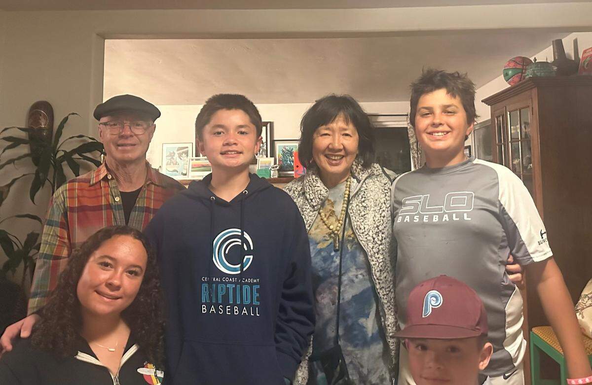A recent photo shows restaurateurs Robin and Shanny Covey with their grandkids. Jasmine Covey, at left, Robin Covey, Reed Covey, Shanny Covey, Ryder Covey and Mason Covey, seated in front.