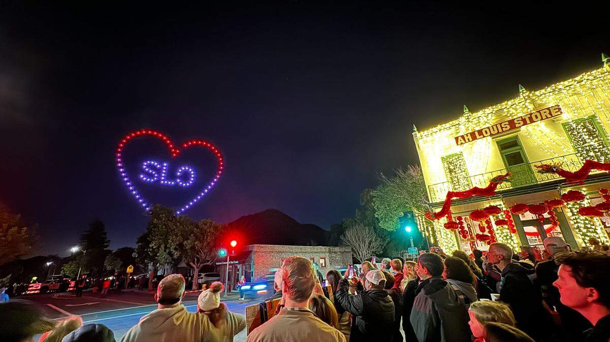 A block party took over downtown San Luis Obispo on Feb. 10, 2024, with hundreds of people packing Palm Street in front of the Ah Louis Store to celebrate not only the building’s 150th anniversary, but also Lunar New Year. 