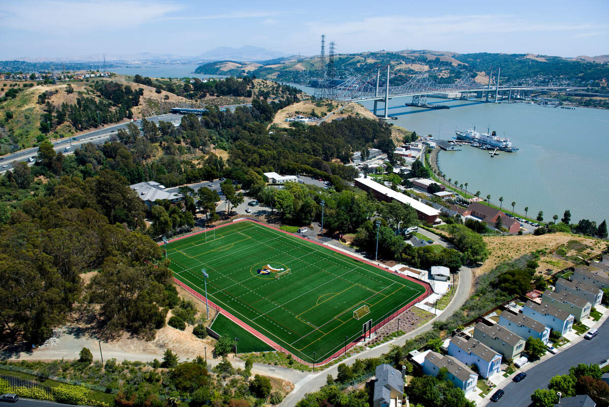The California State University Maritime Academy campus is located on the waterfront in Vallejo. It includes the 500-foot Golden Bear training vessel.