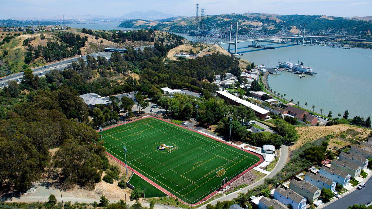 The California State University Maritime Academy campus is located on the waterfront in Vallejo. It includes the 500-foot Golden Bear training vessel.
