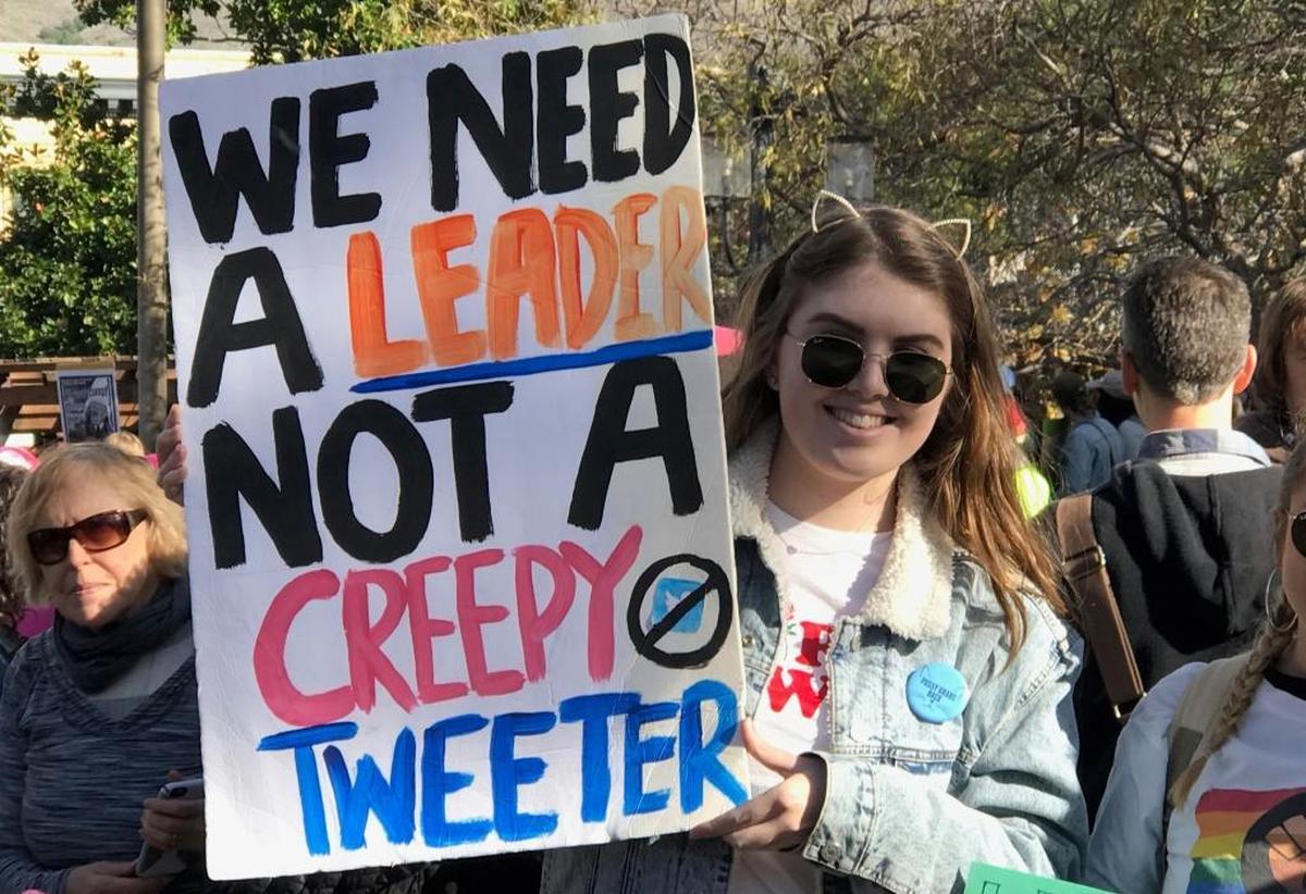 Signs from Saturday’s “Hear Our Vote: Voices of Resistance Rally.”