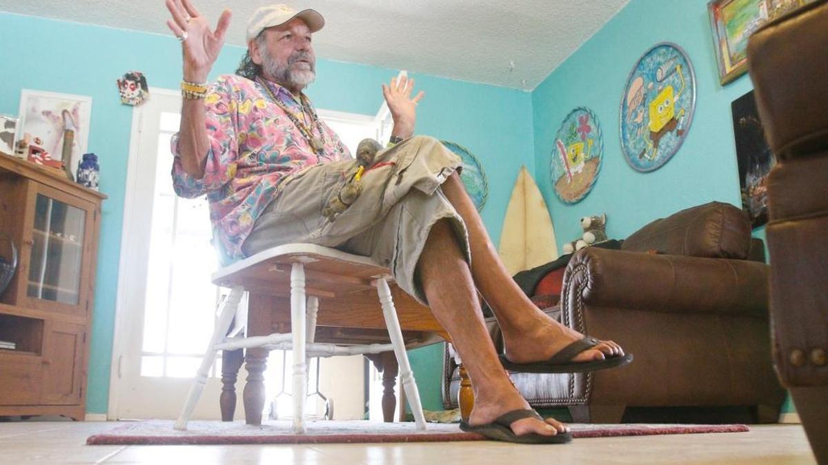 50Now program participant William Caridi, an artist, is seen in October 2015 in the home he was sharing in Grover Beach. The 50Now program has provided housing for 70 homeless individuals in the past two years.
