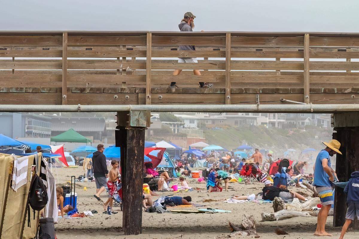 It was in the 60s and foggy in Cayucos, a far cry from the 112-degree high over the hill in Paso Robles on July 15, 2023.