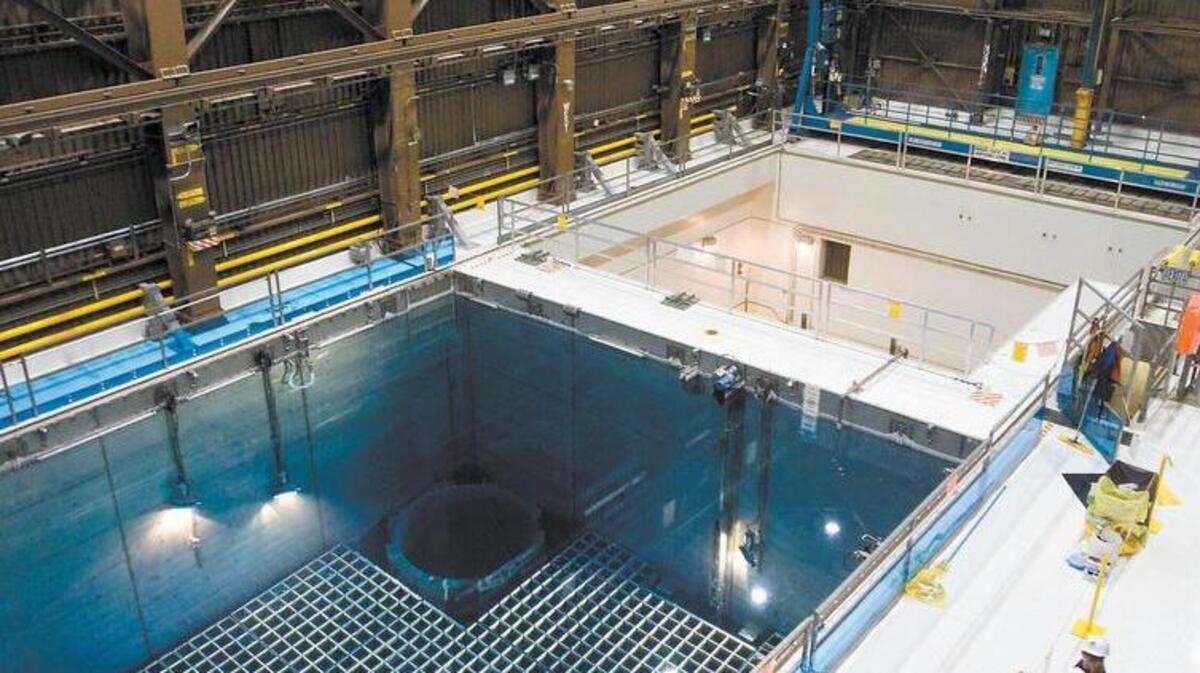 One of the two spent fuel pools at the Diablo Canyon nuclear power plant, where waste is stored before being transferred to casks kept on site. The federal government has yet to develop a permanent  storage facility for commercial waste.