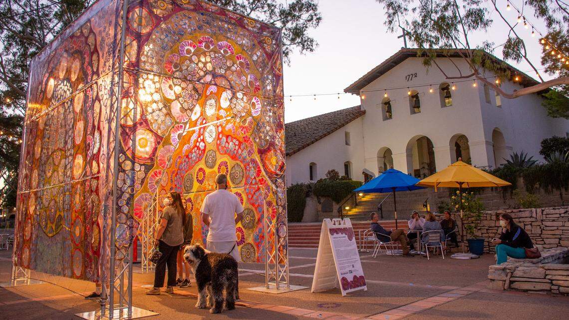 “Through the Flowers” is one of a planned series of art installation pop-ups to occur monthly at Mission Plaza.