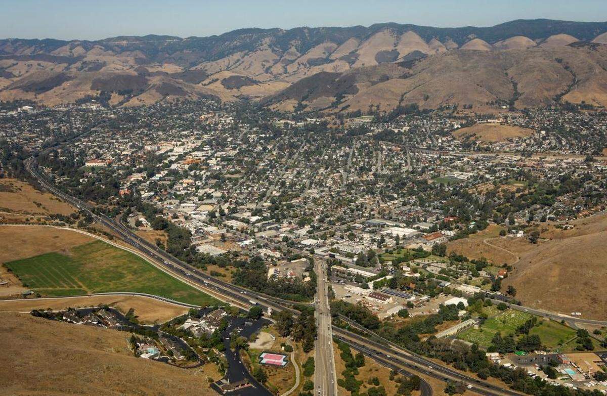 An aerial view of San Luis Obispo in California.