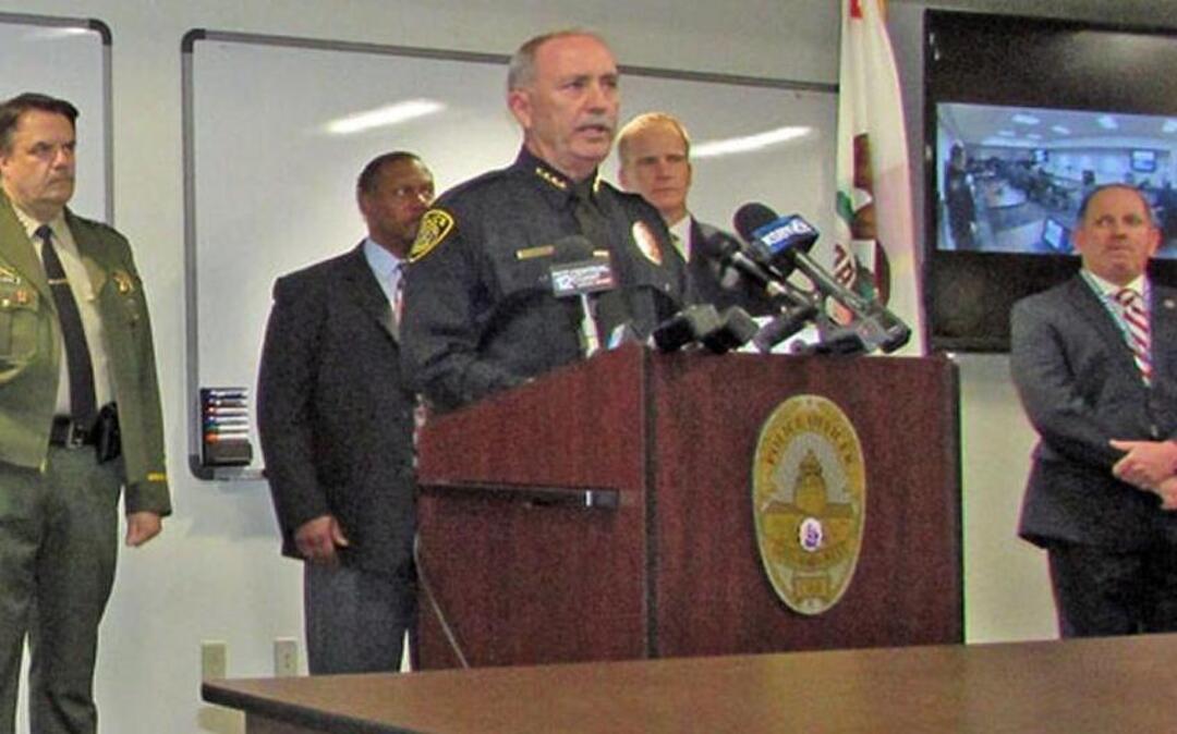Santa Maria Police Chief Ralph Martin briefs reporters in June about Operation Matador, which involved the arrest of 15 people for conspiracy to commit murder and other charges.