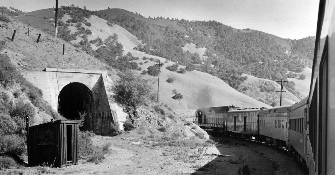 Tunnel No. 10 on the Cuesta Grade, seen in this Feb. 27, 1971, photo, was shut down and bypassed after a cave-in made it unusable. It is now sealed up.