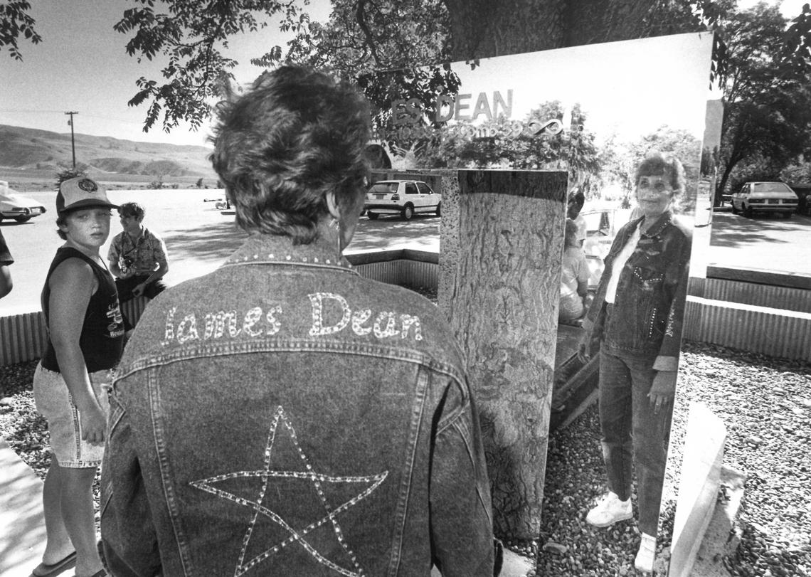 Beverly Bullock sewed her memories into a hand-made jacket and came up from Huntington Beach to retrace Dean’s last drive in 1990.
