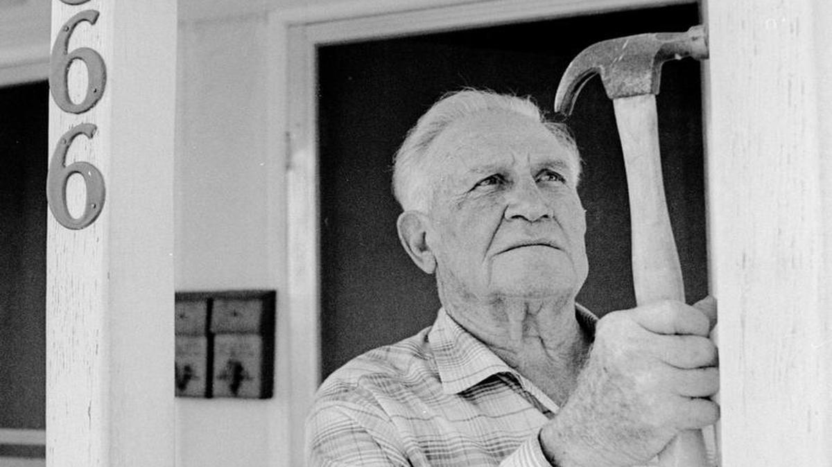 Jack Angellini, pictured in 1969, was a carpenter during the heyday of Hearst Castle and worked in the area for 53 years as a carpenter.