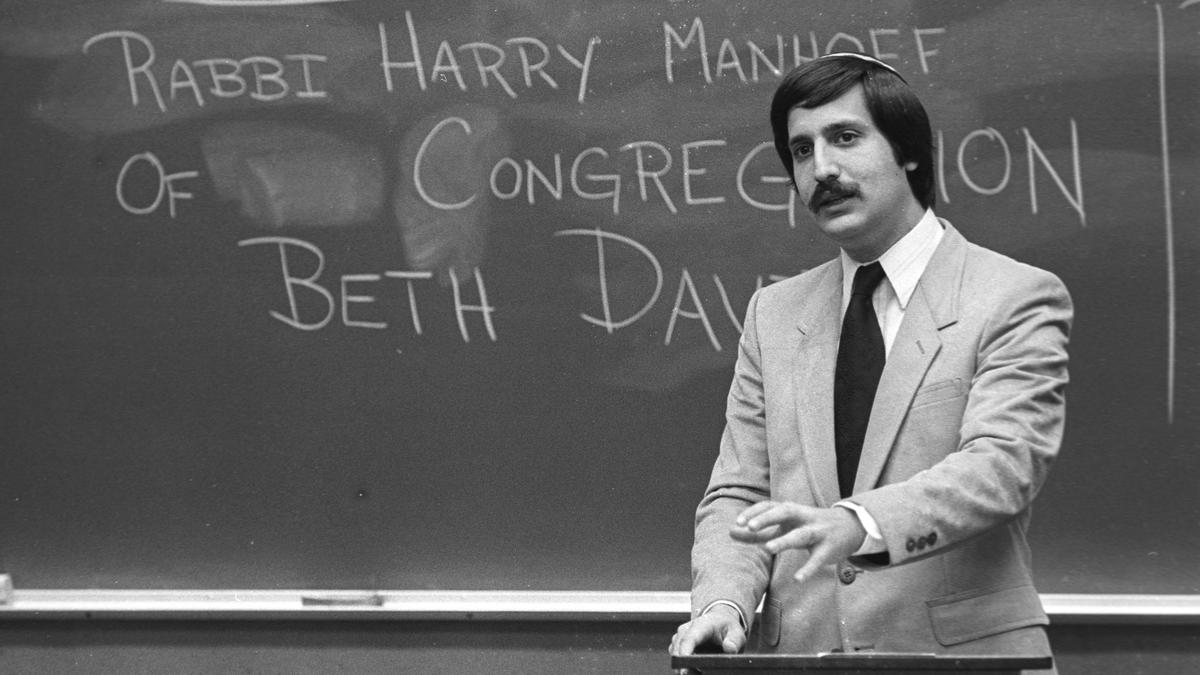 Rabbi Harry Manhoff with Congregation Beth David was one of the community leaders who spoke Dec. 8, 1982, in response to a Ku Klux Klan official talking to a political science class at Cuesta College.