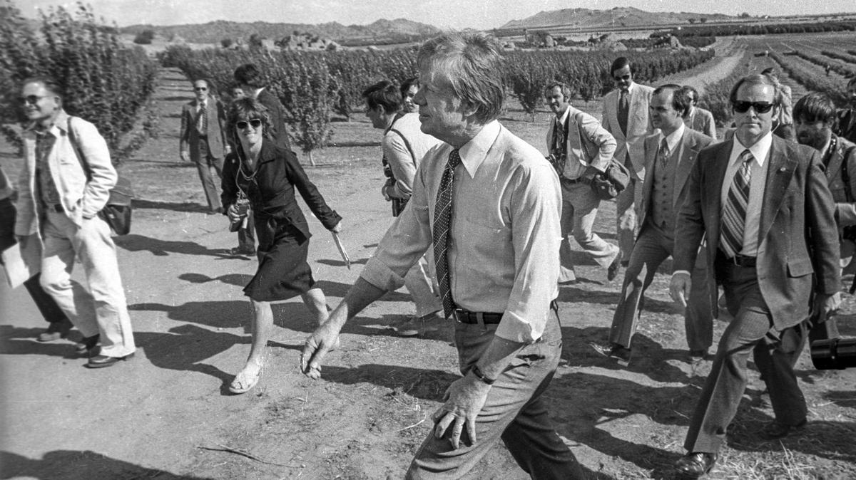President Jimmy Carter visited Fresno to talk about the drought on a day trip to California.