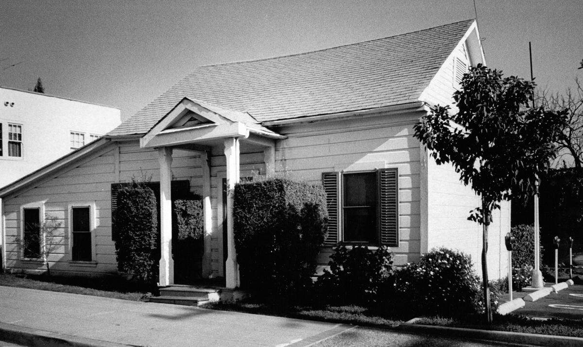 The Tribune’s first office was in the Murray Adobe, seen here in 1967, in what is today Mission Plaza. Only a fraction of the adobe to the left remains after a well-meaning but poorly funded attempt to work on it.