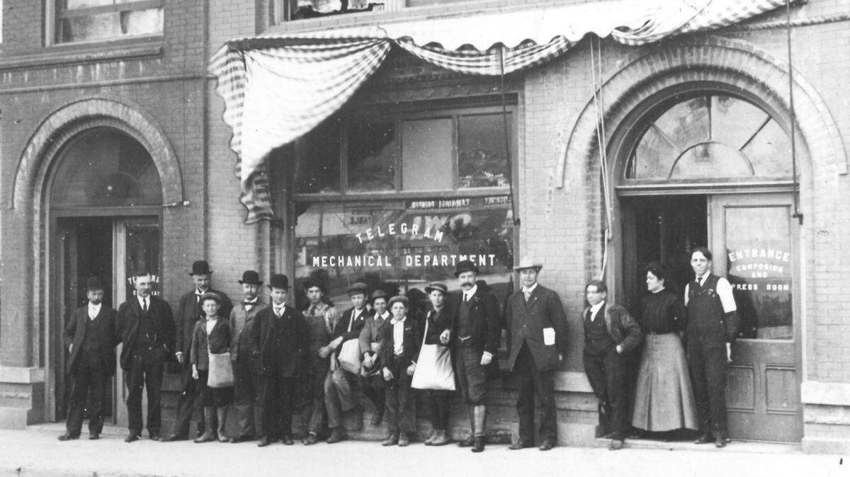 The Telegram was founded as an anti-alcohol newspaper in 1905. The office was in the Andrews Building on Osos Street in San Luis Obispo. It did not accept advertising from bars or liquor companies and almost went bankrupt. In 1912, a new editor modernized the news coverage but upset prohibitionists.