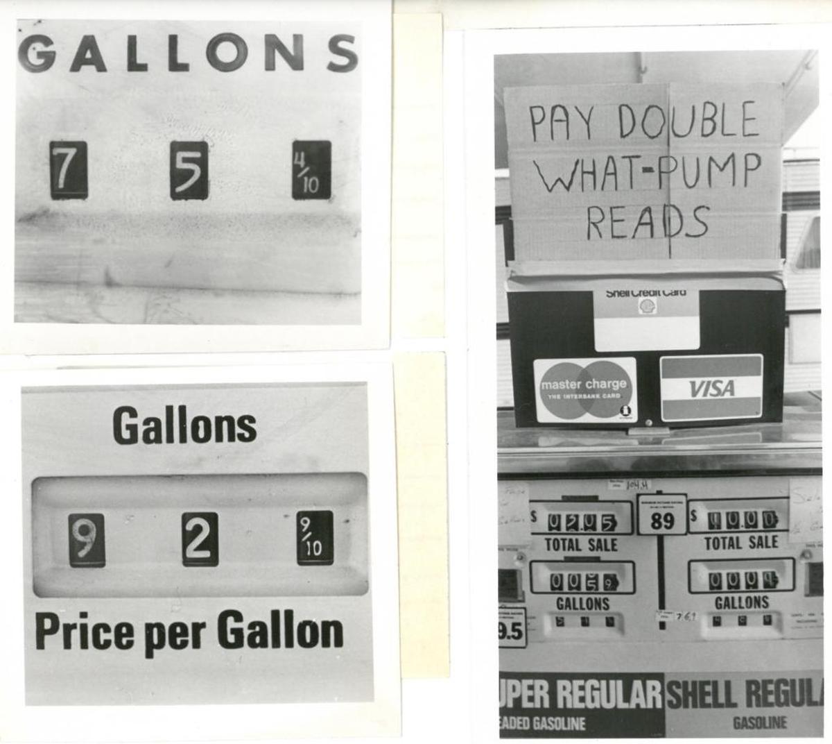 As gas prices rose in 1979, mechanical pumps could not be set for prices that rose above a dollar a gallon.