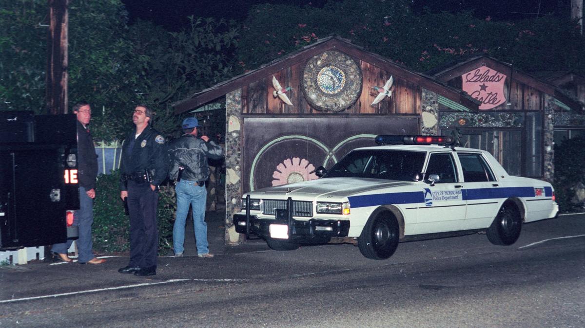 Morro Bay police and San Luis Obispo County Sheriff’s Office converge at the house where Morro Bay resident Andy Zatko was shot and killed in November 1992.