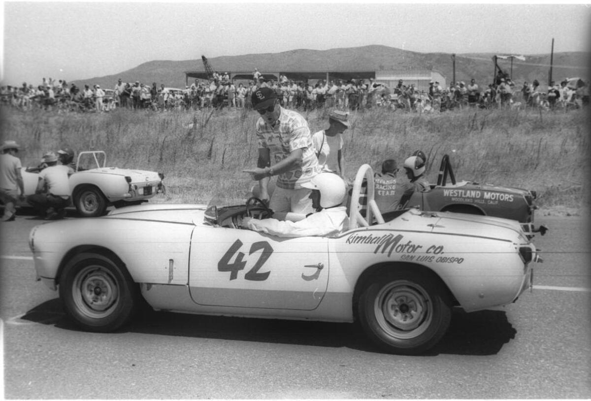 About 5,000 race fans turned out for the sixth annual road race at the San Luis Obispo airport on Aug. 18, 1963. The event was sponsored by the San Luis Obispo Junior Chamber of Commerce and the California Sports Car Club. There were about 200 entries, with many imported convertible cars.