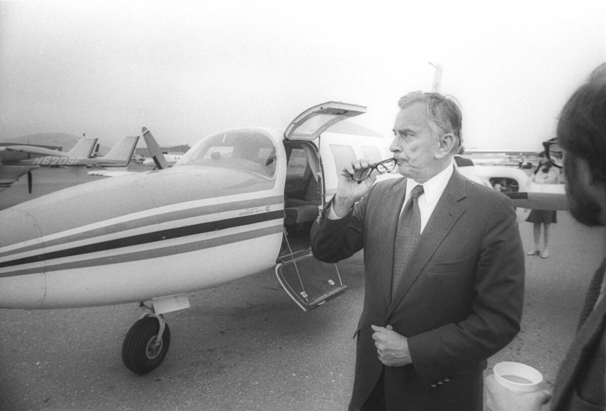 1982: Gore Vidal visits San Luis Obispo and Cal Poly while campaigning for the Democratic nomination for governor on May 25, 1982.