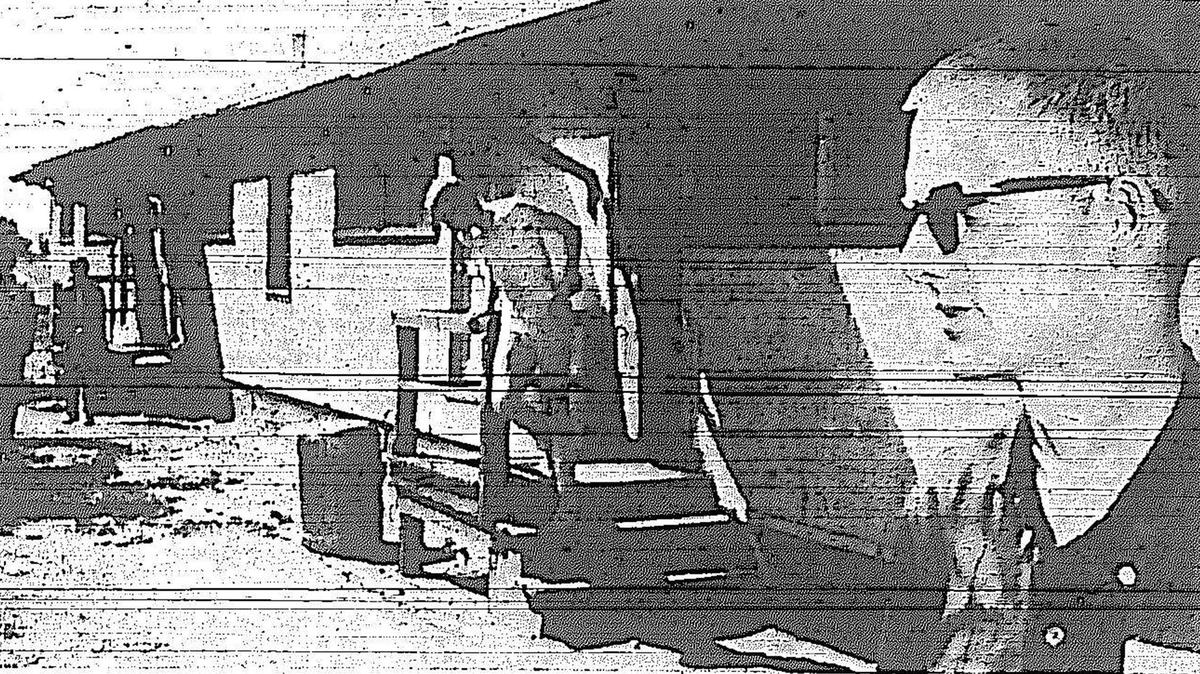 Supervisor Harry Liggett, right, stands in front of the barracks that served as a summer home for 40 San Luis Obispo High School students in 1965 as part of the A-TEAM program.